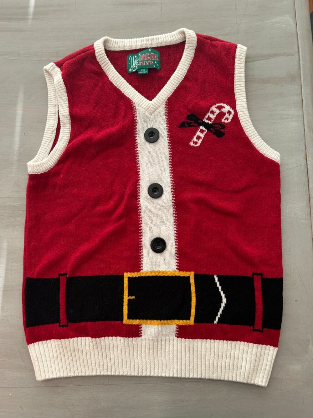 Santa Ugly Christmas Sweater Vest Women Size Small Tacky Christmas Santa Costume - Picture 6 of 11